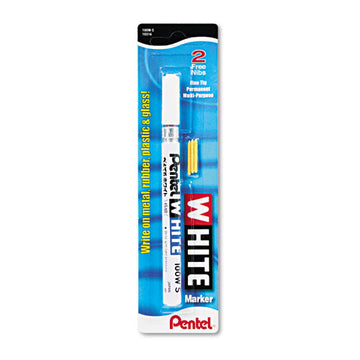 Pentel® White Permanent Marker, Fine Bullet Tip, White freeshipping - TVN Wholesale